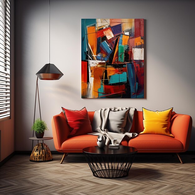 Foto decoración interior inspirada en el arte abstracto