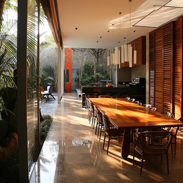 Decoración de interiores modernos con luz natural de día Diseño de interiores de casas de habitaciones con toque natural