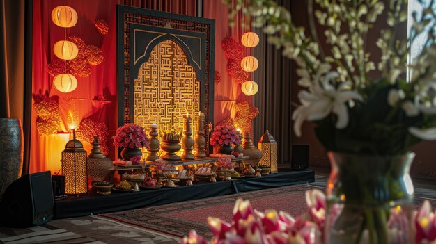 Decoración islámica oriental para eventos por IA generativa