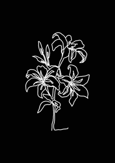 Decoración de lirios minimalista