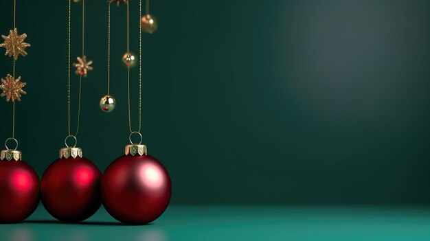 Foto decoración de luz de bola y bombilla de navidad en fondo verde