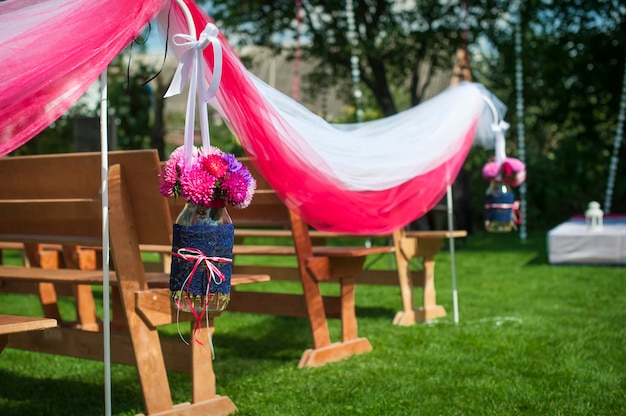 Foto decoración de mesa de boda y floral