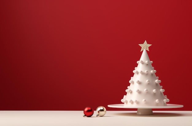 Decoración minimalista del árbol de Navidad blanco