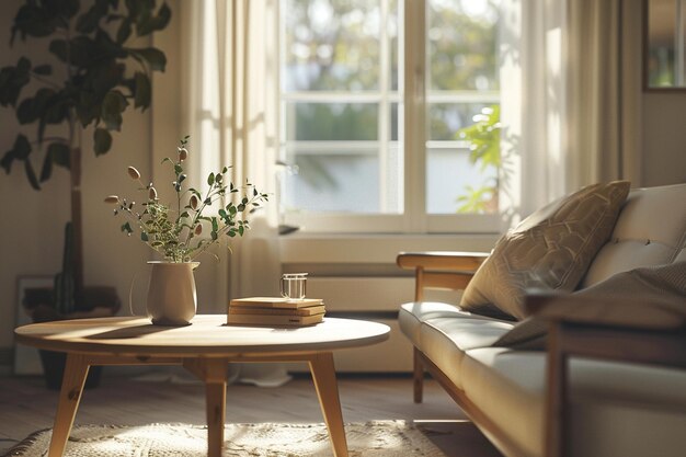 Decoración minimalista de sala de estar de inspiración escandinava