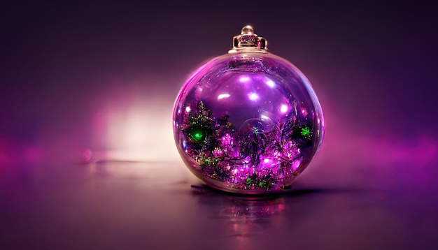 Decoración de Navidad púrpura generada por la IA
