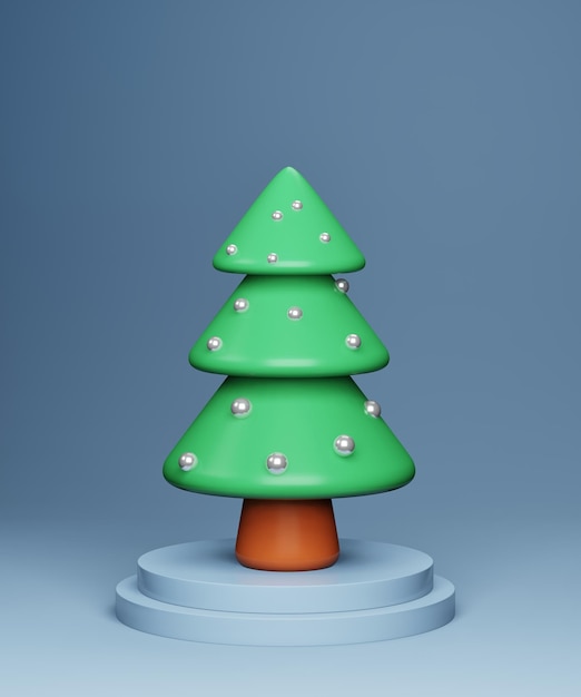 Decoración de Navidad sobre fondo azul claro, 3D Render