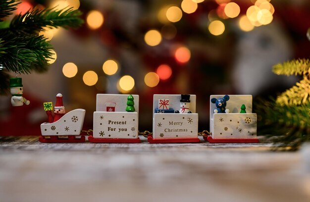 Decoración navideña en casa. Celebración de Navidad y año nuevo para fiesta de vacaciones.