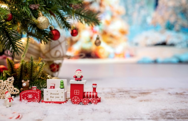 Decoración navideña en casa. Celebración de Navidad y año nuevo para fiesta de vacaciones.