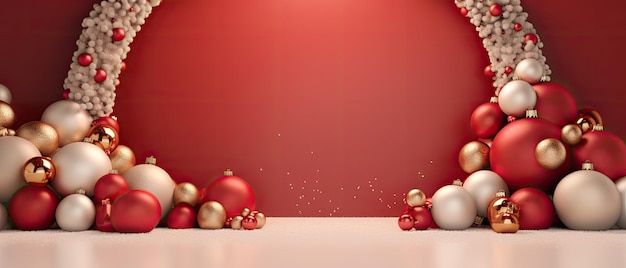 decoración navideña y celebración con árbol regalo plantilla de fondo ilustración espacio vacío