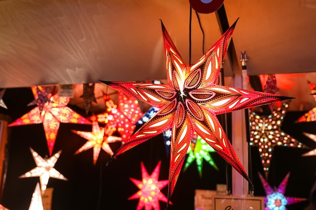 Decoración navideña en forma de estrella