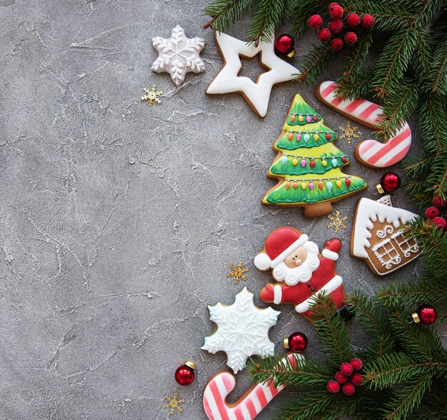 Decoración navideña con galletas