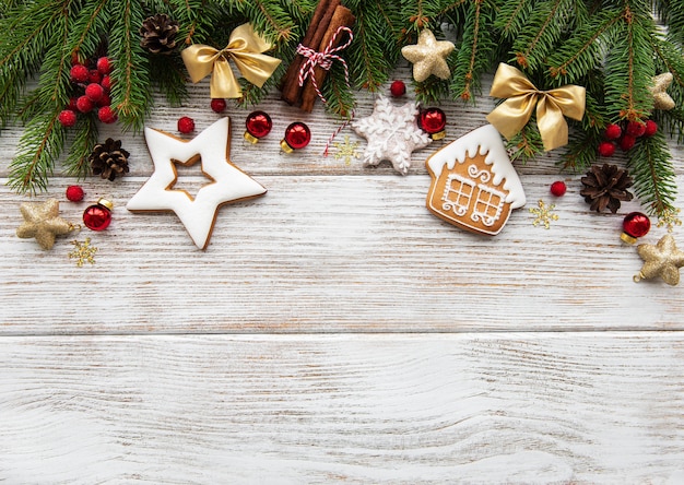 Decoración navideña con galletas