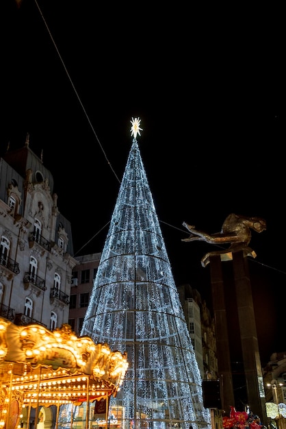 Decoración navideña y luces de la ciudad de Vigo