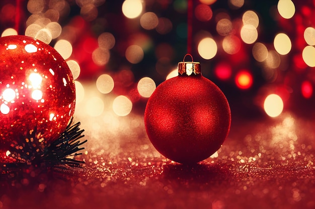Decoración navideña en la nieve con luces navideñas