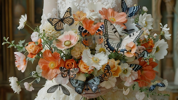 Decoración de novia con mariposas creativas y de moda