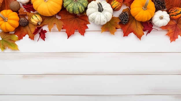 decoración de otoño de calabazas, bayas y hojas