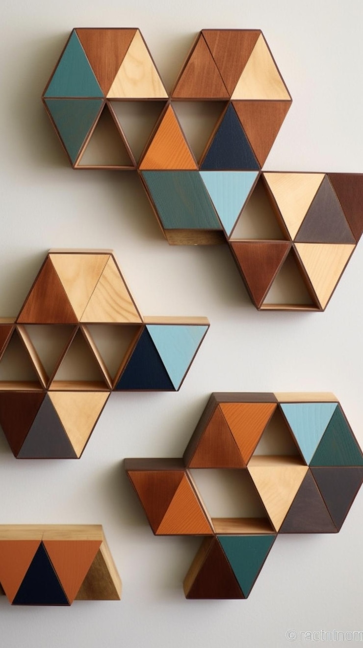 Foto decoración de pared creativa hecha con cajas de frutas de madera ia generativa