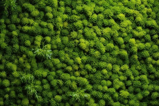 Decoración de la pared de la oficina con musgo verde preservado