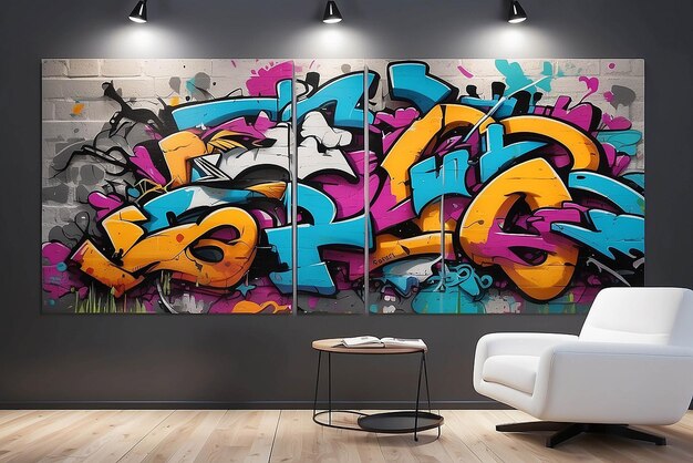 Foto decoración de paredes con graffiti artístico