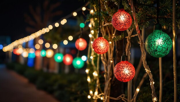 Decoración de la pelota de Navidad árbol de vacaciones ornamento de la rama de oro y verde bauble en el árbol festivo A shi
