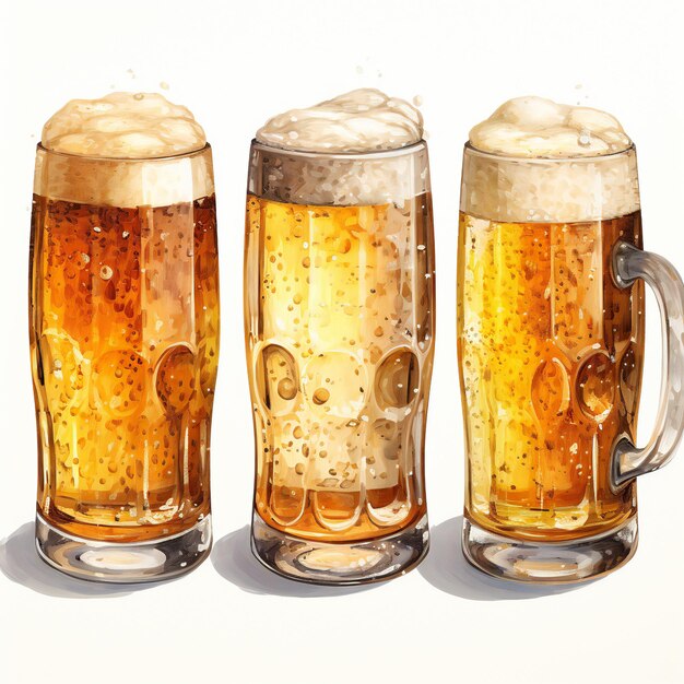 Foto decoración de póster de cerveza con espuma de vidrio de pilsen clipart