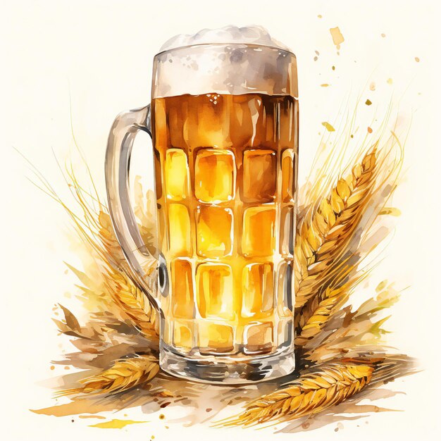 Decoración de póster de cerveza con espuma de vidrio de Pilsen Clipart