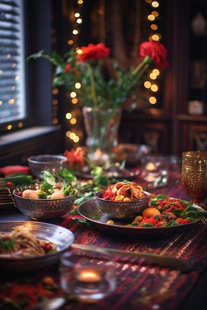 la decoración y preparación de un hogar para el Ramadán