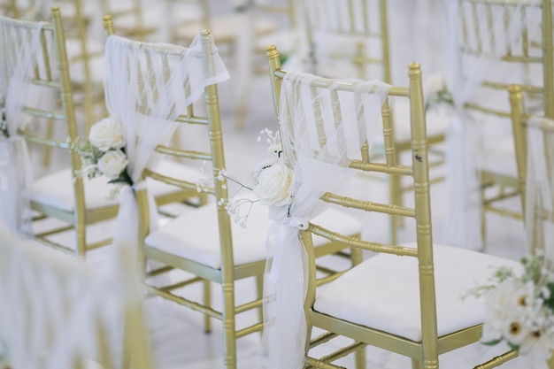 Decoración de la silla de boda, silla de evento.