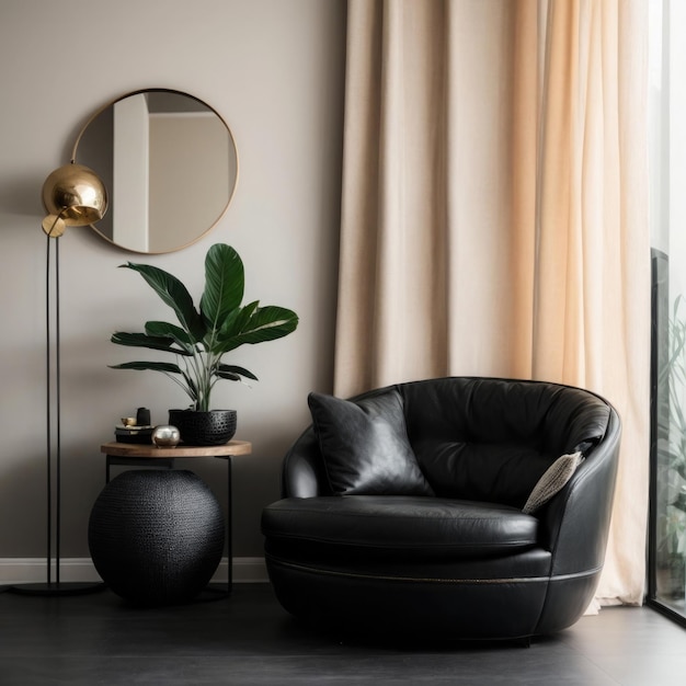 Foto decoración de sofá escandinavo tranquilo que mejora la serenidad en los espacios de vida modernos simplicidad en el estilo