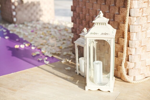 Foto decoración de velas de boda