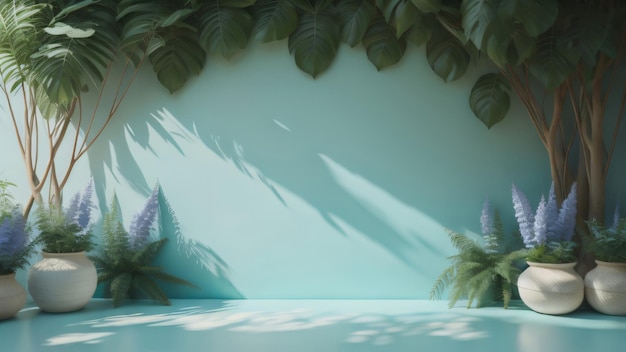 decoración de verano con flores de belleza ilustración de fondo espacio de copia ai generativo