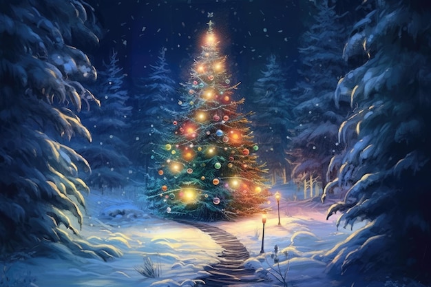 Decoraciones para árboles de Navidad para iluminar tu Navidad Generado por IA