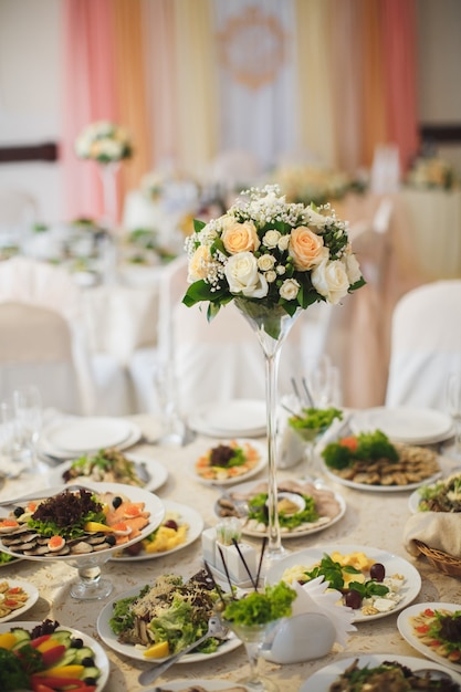 Decoraciones para bodas en el restaurante.