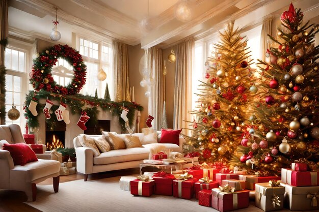 Decoraciones brillantes para árboles de Navidad para una celebración alegre