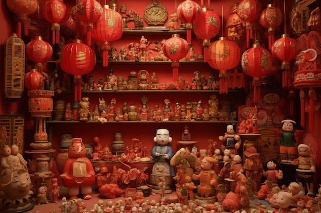 Decoraciones chinas de año nuevo