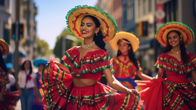 Decoraciones coloridas Banderas mexicanas Ambiente animado Música tradicional