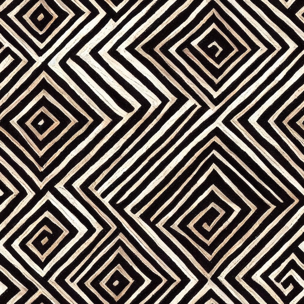 Decoraciones cuadradas geométricas boho en un patrón sin costuras