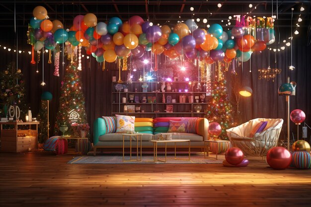 Decoraciones festivas para la fiesta de Año Nuevo con vibra 00410 02