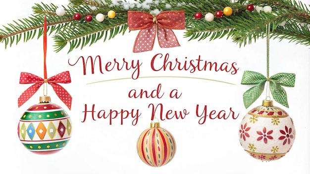 Decoraciones festivas de Navidad y deseos de Año Nuevo