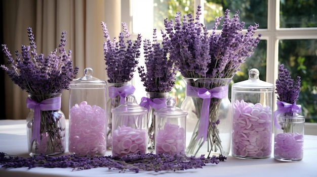 Decoraciones para la mesa de lavanda