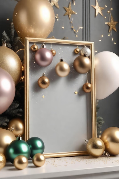 decoraciones de navidad y bolas en el fondo blanco decoraciones de navidad y bolas en el