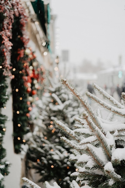 Decoraciones navideñas para el árbol de Navidad Fondo de vacaciones