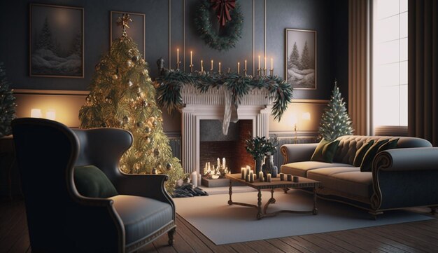 decoraciones navideñas diseño de interiores IA generativa