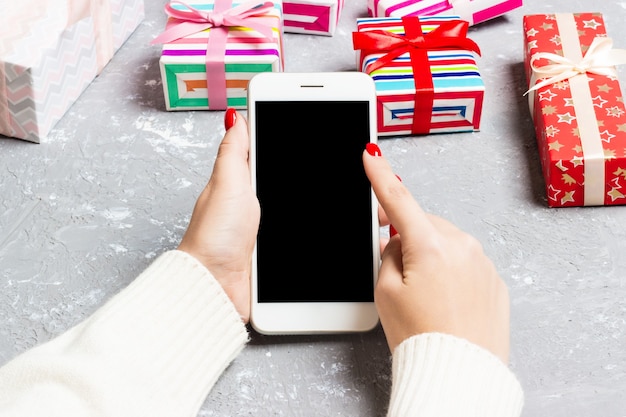 Decoraciones navideñas Feliz año nuevo concepto