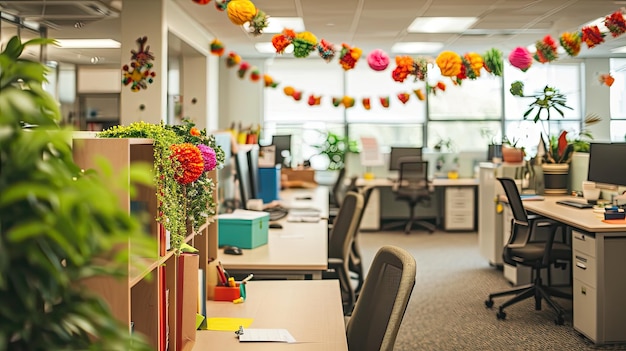 Foto decoraciones de la oficina para el día de la agradecimiento