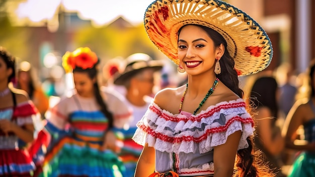 decorações coloridas bandeiras mexicanas atmosfera animada música tradicional