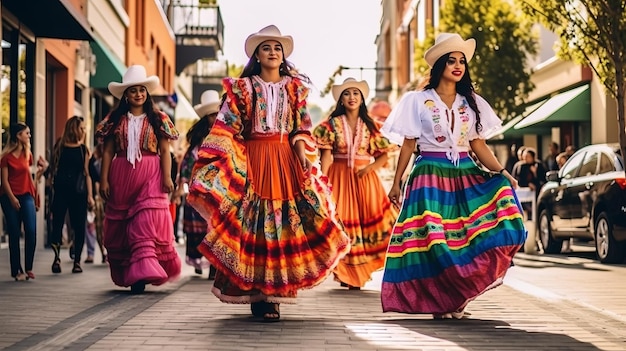 decorações coloridas bandeiras mexicanas atmosfera animada música tradicional