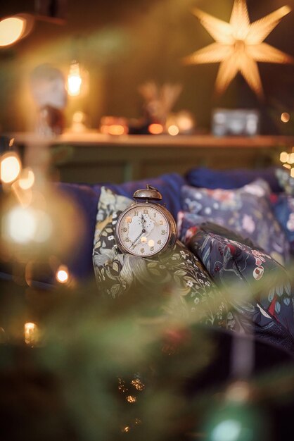 Decorações da temporada de natal com luzes bokeh conceito de natal