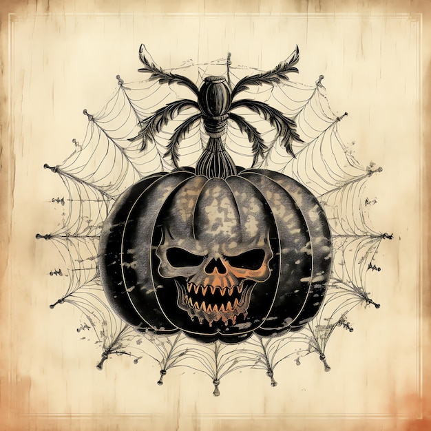Decorações de aranha Vintage Horror Halloween Digital Paper Scrapbooking