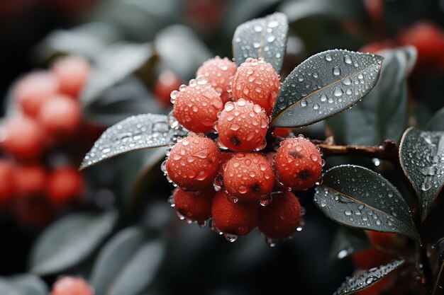 Decorações de árvores de Natal com neve na rua fotografia com efeito bokeh